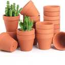 FAMILY 20 Pack 3.15 inch Terra Cotta Clay Flower Pots - Breathable and Paintable Indoor Mini Planters for Kids and Adults