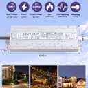 Idealy 150W 12V DC LED Power Supply, IP67 Waterproof Low Voltage Transformer LED Driver Adapter, 100-260V AC to 12V DC Converter for LED Strips, Outdoor Lights, CCTV Cameras & More