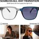 Photochromic Sunglasses for Men Women Frames & Lenses Auto Change Color Blue Light Blocking 100% UV Protection Day Night Transition GlassesBlue
