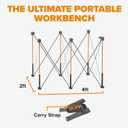 BORA Centipede 2x4 Foot Portable Work Bench Folding Work Table for Garage