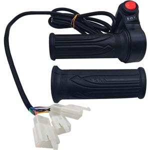 1 Pair E-Bike Full Twist Throttle Grips, 12V-72V Electric Bicycle Scooter Twist Handlebar with Three Speed and Reverse for Motorbike Motorcycle E-Bike Scooter (3+3+2 Pins)