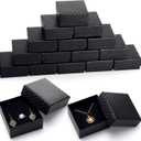 Sasylvia 24 Pcs Jewelry Gift Boxes, 3 x 3 x 1.4 Inches Small Gift Boxes Necklace Case Bulk for Jewelry Mother's Day(Black)