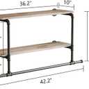 Industrial Pipe Clothes Rack with Wood Shelf, 42" Long Wall Mounted Clothing Rack with Hanging Rod for Laundry Room, Heavy Duty Pipe Shelves, Closet Storage, Retail Boutique Display