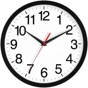 Amazon.com: Rohioue 14 Inch Wall Clock Modern Battery Operated Silent Non Ticking Large Analog Clock for Living Room Office Home Bedroom Kitchen Bathroom(Black) : Home & Kitchen
