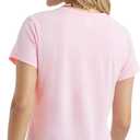 Hanes Women's Short Sleeve V-Neck Graphic T-Shirt (Light Pink and Black)