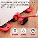 Furniture Lift Mover Tool Set - Heavy Furniture Movers with Wheels, Heavy Item Movers Sliders Furniture Lifter Tool for Furniture, Coffee Tables, Refrigerators, Washing Machines