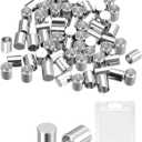 uxcell 60Pcs Stainless Steel Cord Ends, 3mm ID Column Leather Cord End Caps for Bracelet Jewelry Making DIY, Silver Tone