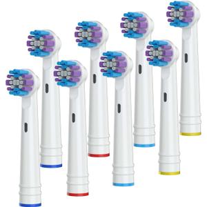 Replacement Toothbrush Heads for Oral-B, 7 Pack Replacement Heads Compatible with Oral B Braun Electric Toothbrush (White)