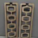 CroBlissful 2 Pcs Mid Century Modern Wall Art Wood Mid Century Elegance Decor Accents Abstract Wall Sculpture Geometric Panels for Interior Panel Art for Home Living Room(Brown)