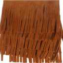 3 Inch Wide Fringe Trim - 5 Yards Double Sided Brown Faux Leather Tassel Edging for Bohemian Purse, Western Wear, Jacket Trim | DIY Sewing Supplies for Crafts, Costumes, Home Decor