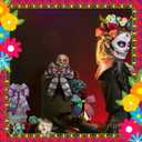 12 Rolls 60 Yards Day of The Dead Wired Edge Ribbons Black Purple Sugar Skull Flower Burlap Ribbon Dia De Los Meurtos Ribbon for Halloween Party DIY Craft Wreath Decor