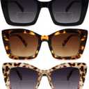 Oversized Square Bifocal Reading Sunglasses Oprah Style Bi-focal Sunglasses Reader Large Dual Focal Sun Readers