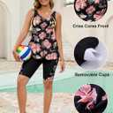 Arolina Plus Size Swimsuit for Women Two Piece Modest Tankini Full Coverage Tummy Control Bathing Suits with Shorts 24W