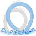 Neck Cooling Tube, 2Pcs Neck Cooling Ring, Starts Below 28C (82.4F), Reusable Wearable White Blue