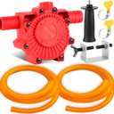 Portable Self Priming Water Drill Pump Attachment, Self Priming Pump Attachment for Drills with Suction and Discharge Hose for Water Oil Fluid Transfer