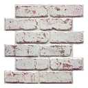 Commomy Faux Brick Peel and Stick Tiles - 10 pcs of 11.8" x 11.8" Small Size Thin PVC 3D Brick Wall Panels Whitewash Brick Backsplash for Kitchen, Living Room, Fireplace, Bedroom, Interior Wall Decor