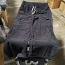 Nnhblu Black Fleece Lined Cargo Pants Men Drawstring Big and Tall Sweatpants for Men Men Pants with Pockets Fashion Gifts for Him, Black,XXL