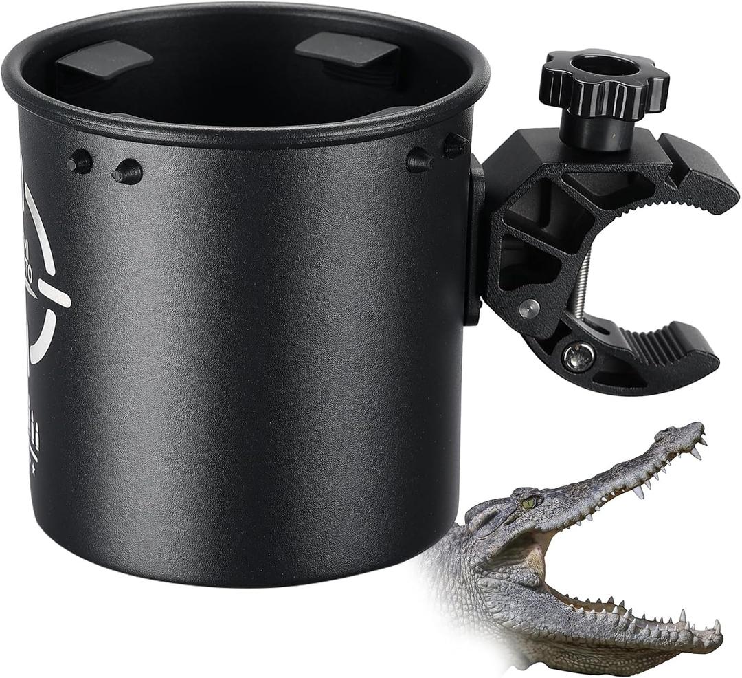 KEMIMOTO Motorcycle Cup Holder, Upgraded ATV Drink Holder with 0.6"-1.5" Metal Clamp, 32OZ Bike Water Bottle Holder for UTV, Scooter, Boat, Stroller, Wheelchair, Golf, Tractor