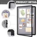 Geetery 36 x 24 Inch Enclosed Fabric Bulletin Board Tamperproof Lockable Noticeboard Fabric&Aluminium Frame Display Cases Wall-Mounted Display Case for School, Office - Secure, Durable, 38.6" x 27.6"