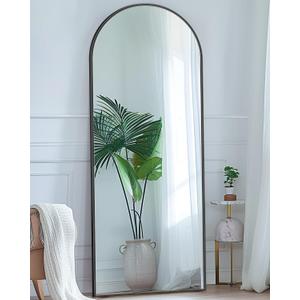 Full Length Mirror, Arch 58"x18" Floor Mirror for Bedroom, Hanging Mounted Mirror for Living Room Cloakroom, Black (57"L x 19"W, Black (Arched))