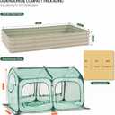 Pop up Tunnel Greenhouse Cover 78.7" L x 39.4" W Plant Tent with 6x3FT Riased Garden Bed Set ,Gardening Flower Sunshine Room with Mesh Windows,Backyard PE Cover for Cold Frost Protector
