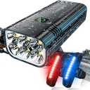 2026 New 5800 Lumen Bike Light,6 LED High Brightness Bicycle Light,Rechargeable 10 Mode Headlight Taillight, 360Rotatable Brackt,Aluminum Waterproof Light,Runtime 48+ hrs,Shockproof for Road,Mountain