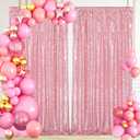 Sequin Backdrop Curtain 5FTx10FT Blush Pink Glitter Party Backdrop Curtains for Wedding Birthday Background Drapes Christmas Decorations