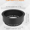 BPS Metal Fire Pit Ring, 37 Inch Outer/30 Inch Inner Smokeless Double-Layer Outdoor Firepit Insert for Backyard Wood Burning, Campfire