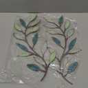 Zhengmy 2 Pieces Metal Tree Leaf Wall Decor Vine Olive Branch Leaf Wall Art Living Room, Hallway Wall Decor Outdoor Decoration(Gradient Green)