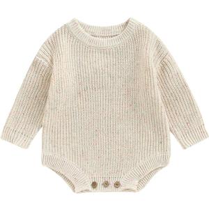 FYBITBO Baby Girl Boy Sweater Knit Oversized Pullover Sweatshirt Romper Onesie Warm Fall Winter Clothes Outfit Newborn 140