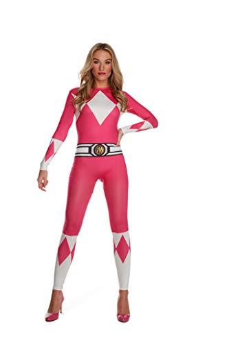 Morphsuits Pink Power Ranger Costume Adult Women - Superhero Outfit for Women - Fun Cosplay Dress Up for Parties, Medium