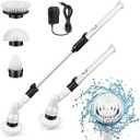 Spin Scrubber, 360 Cordless Tub and Tile Scrubber, Multi-Purpose Power Surface Cleaner with 3 Replaceable Cleaning Scrubber Brush Heads, 1 Extension Arm and Adapter