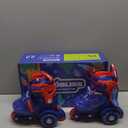Kids Roller Skates for Beginners - ZOOBLISS Toddler Roller Skates for Boys and Girls Ages 3-7 with Light-Up Wheels & 4 Adjustable Sizes, Tri-Wheel Training Skates for Kids, Size XS