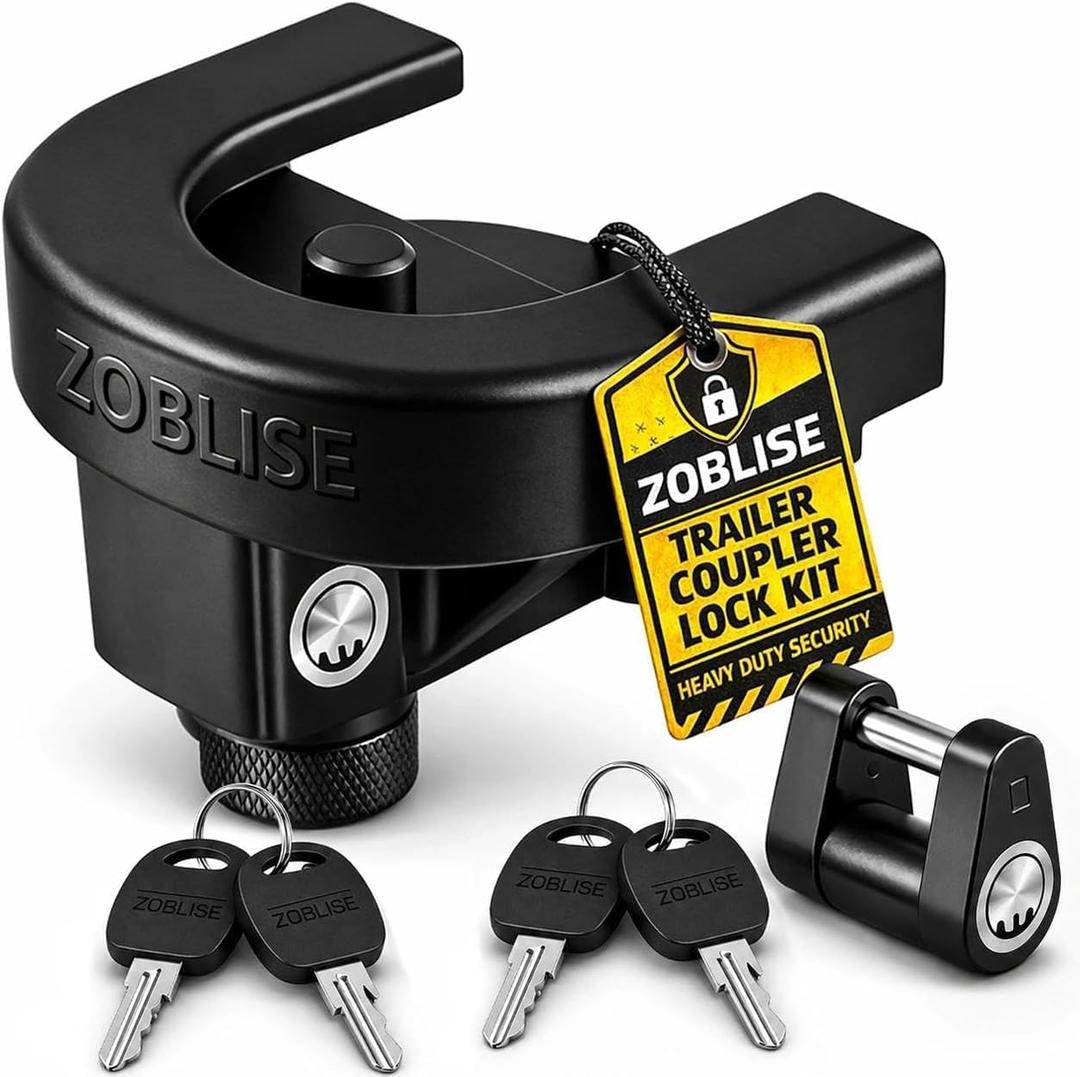 2-5/16" Trailer Lock, Heavy Duty Trailer Hitch Lock Anti Theft Set