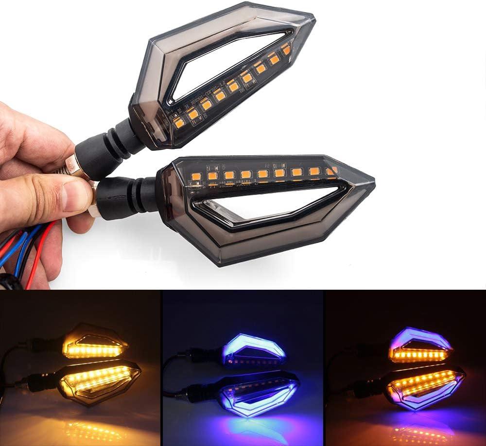 evomosa Universal 10mm Motorcycle 12 LED Turn Signal Lights Blinker Front Rear Lights Indicator