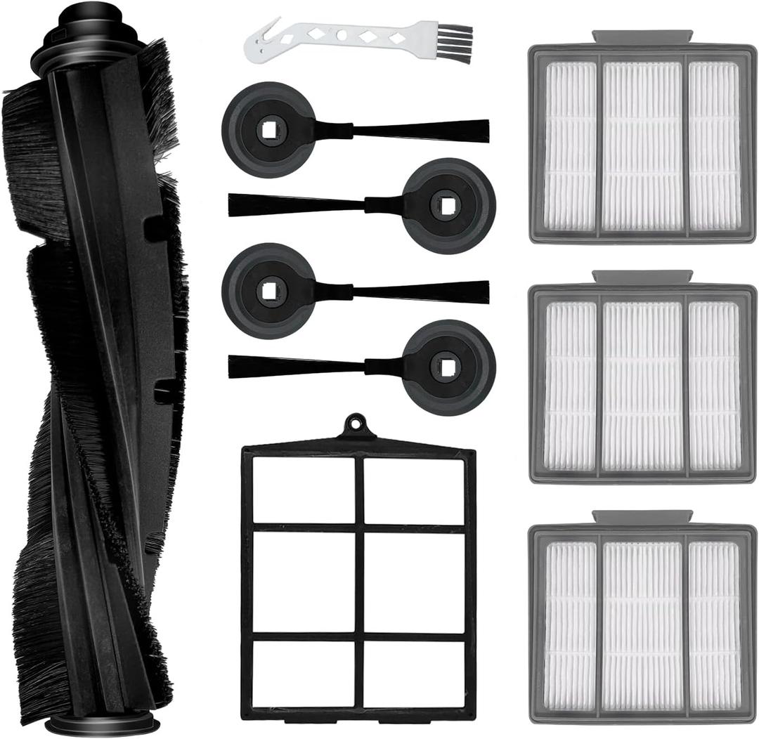 Spare Replacement Parts for Shark ION Robot AV751 AV752 AV753 S87 R85 RV850, RV850WV Vacuum Cleaner Accessory Kit Pack of 4 Side Brushes,1 Main Brush, 3 Pre-Motor Filter, 1 Cleaning Gear