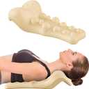 Neck and Shoulder Relaxer with Upper Back Massage Point, Cervical Traction Device Neck Stretcher for TMJ Pain Relief and Cervical Spine Alignment Chiropractic Pillow (Beige)
