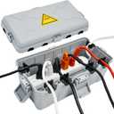 Hrensaw Medium Outdoor Electrical Box(10.6x5.5x4.5inch),Weatherproof Connection Box w/6 Cable Entry,IP54 Waterproof Extension Cord Cover Protect Power Strip,Timer,Plug,Holiday Lights,Grey