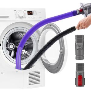 GYLBF Dryer Vent Cleaner Kit Compatible with Dyson V7 V8 V10 V11 V12 V15, Flexible Dryer Vacuum Hose Attachment for V6 DC58 DC59 DC61 DC62, Flexible Crevice Tool for Small Crevice(Purple)