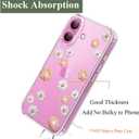 Unov Case for iPhone 16 Case Clear with Design Embossed Flower Pattern Soft TPU Bumper Slim Protective 6.1 Inch (Daisy Blooms)