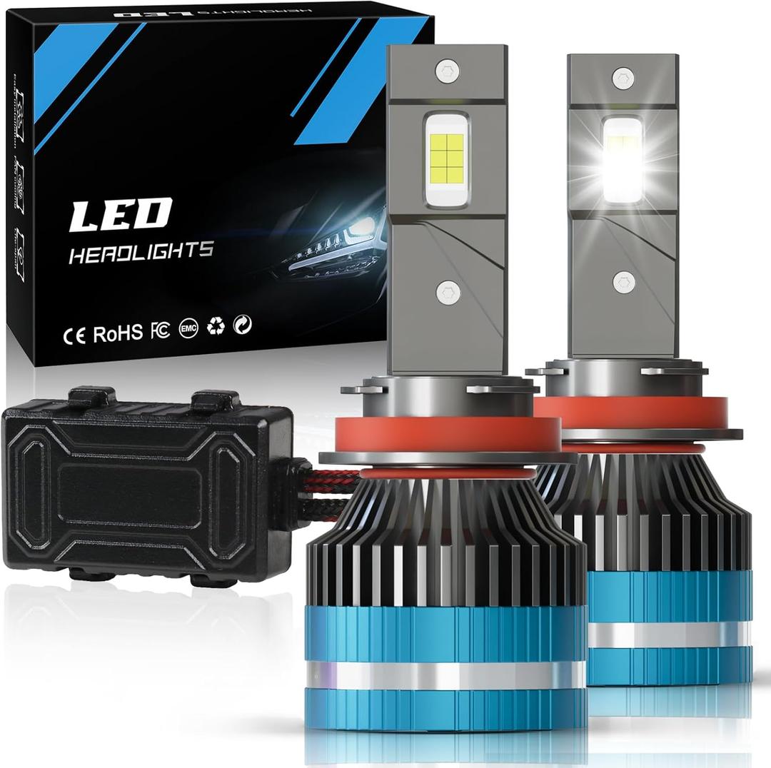 9012 Bulbs, 1000% Brighter 30,000LM HIR2 Powersport Fog Bulbs with Cooling Fan for 70000 Hours Longer Lifespan, Quick Installation, Pack of 2