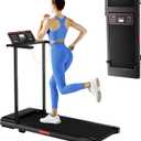 Treadmill with Handle, Treadmills for Home Samll Space, 3.0HP Portable Walking Pad with Handle, Walking Pad Treadmill with 320 LBS Capacity, Electric Compact Treadmills, Lightweight Walking Pad (Black)