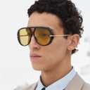 AIEYEZO Oversized Aviator Sunglasses Women Men Fashion Retro Big Frame Sun Glasses Designer Ladies Shades