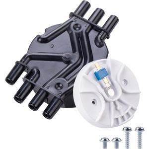 Ignition Distributor Cap and Rotor Kit Compatible with GMC Trucks V6 4.3L Vortec DR475 DR331 D465 D328A DR475T 10452457 10452458