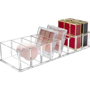 Detachable Makeup Organizer, 8 Compartments Acrylic Cosmetic Storage Jewelry Display Boxes, Clear Drawer Organizers Case for Dresser Vanity Bathroom Kitchen