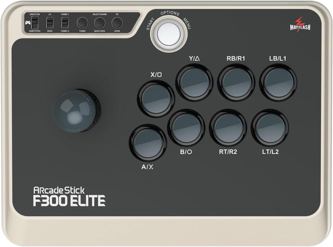 MAYFLASH Arcade Stick F300 Elite with Sanwa Buttons and Sanwa Joysticks for Switch/Switch 2, Xbox Series S/X, Xbox One, PS4, PS3, Windows, macOS, Steam Deck, Android and more