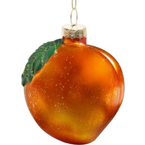 Joiedomi Peach Mini Christmas Ornaments, Fruit Blown Glass Small Ornament for Christmas Tree Hanging Outdoor Decorations Indoor, Xmas Party Favors Supplies Cute Presents Gifts