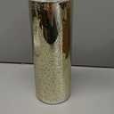 WGVI Hurricane Candle Holder Sleeve, W: 4", Ht: 12", Gold Speckled Glass Cylinder Open Both Ends, Chimney Tube Shade, 1 Piece