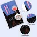Pocket Protector for Pens and Pencils, Cute Pocket Pen Holder Organizer Pouch for Lab Coats & Mens Shirts, Cotton Pen Holder Pouch for Work (Black Blue)