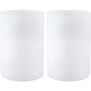 Skelang 2 Pcs Frosted Opal White Glass Light Shade, Cylinder Light Cover with 1-5/8" Fitter, Fixture Replacement Globes for Pendant Light, Wall Sconce, Lamp